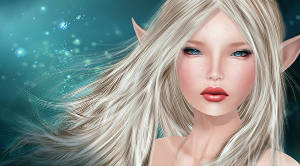 Photo Elves Blonde Girl Hair Face Female 3d Graphics 600x333