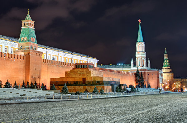 Fondos de escritorio Moscú Rusia Kremlin de Moscú Plaza Noche Lenin's Mausoleum