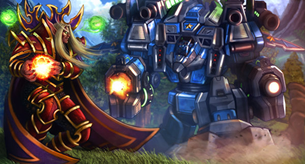 Immagine StarCraft World of WarCraft Heroes of the Storm Robot Guerrieri Tychus, Kael'thas Fantasy Videogiochi 600x323 wow guerriero gioco