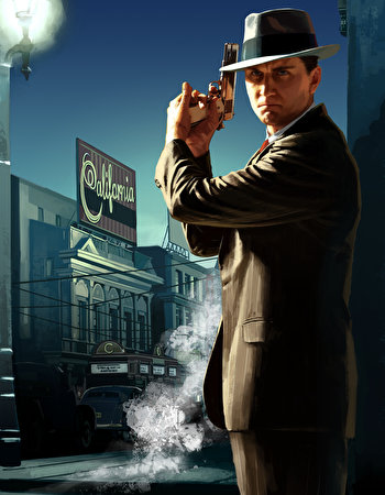 Tapety L.A. Noire pistolet Policjanci Mężczyźni Kapelusz gra wideo komputerowa garniturze 350x450 dla Telefon komórkowy Pistolety policja policyjny mężczyzna Gry wideo Garnitur