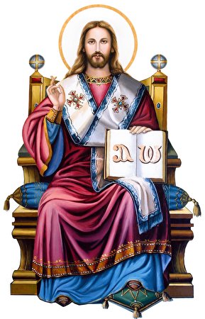 Bilder Mann Jesus the King Religion Weißer hintergrund 289x450 für Handy