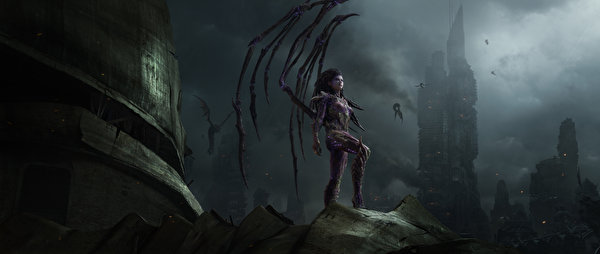 Picture StarCraft 2 Sarah Kerrigan Queen of Blades Fantasy Games Supernatural beings 600x254 vdeo game