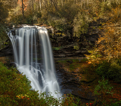 Photos USA Highlands North Carolina Cliff Nature Waterfalls 512x450