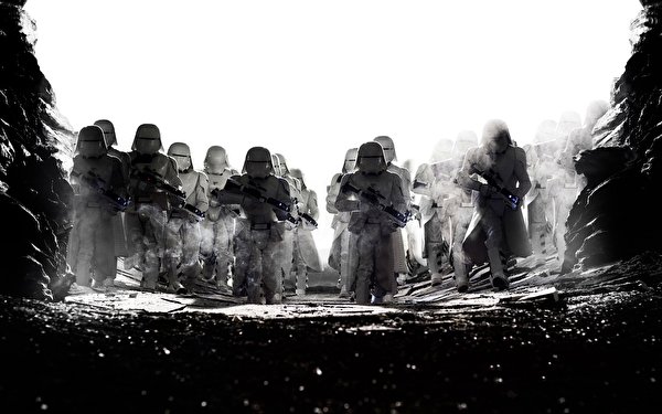 桌面壁纸，，星球大战：最后的绝地武士，克隆人士兵，黑白，