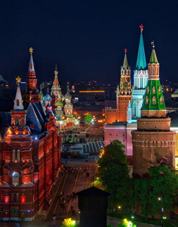 Fondos de escritorio Rusia Moscú Casa Kremlin de Moscú Calle HDR Noche