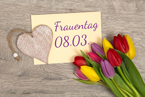 Tapeta na pulpit 8 marca Serce niemieckie tulipan Kwiaty 600x400 dzień kobiet Serduszko Niemiecki Tulipany kwiat