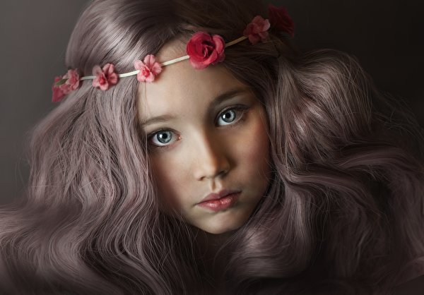 Wallpaper Glance Cute Beautiful Dark Blonde Hair Face Little girls Children