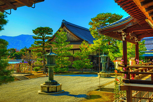 Picture Kyoto China Daikaku-ji HDR Temples Cities 600x400 HDRI temple