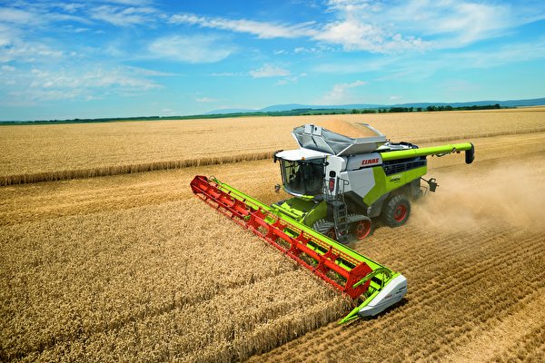 壁紙 600x400 畑 小麦 コンバインハーベスター 農業機械 Claas Lexion 8700 ダウンロード 写真