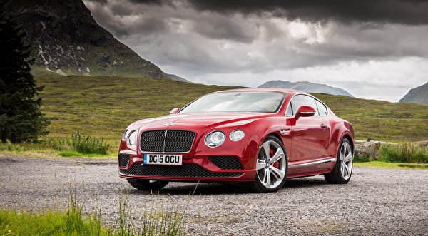 Fondos de escritorio Bentley Lujo Rojo Coupe Continental GT, Speed UK-spec, 2015 el carro