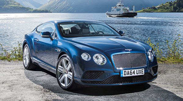 Fondos de escritorio Bentley Azul Coupe Caros Luxury, Continental. GT V8, 2015