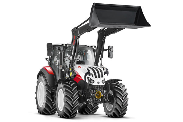 Desktop Hintergrundbilder Traktor Radlader Steyr 4130 Expert CVT, 2019 Weißer hintergrund 600x400 traktoren