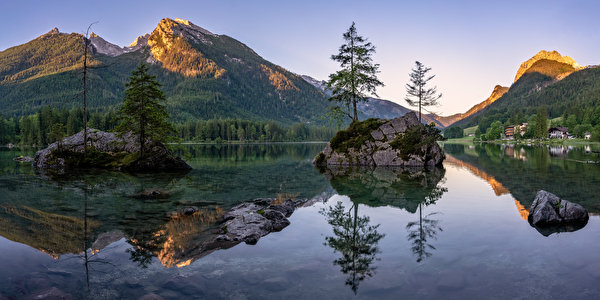 Bilder Deutschland Berg See Landschaftsfotografie Bayern Alpen Bäume Berchtesgadener Land Natur