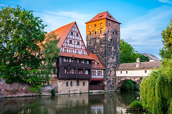 Fotos Fluss Haus Deutschland Turm Bayern Nuremberg