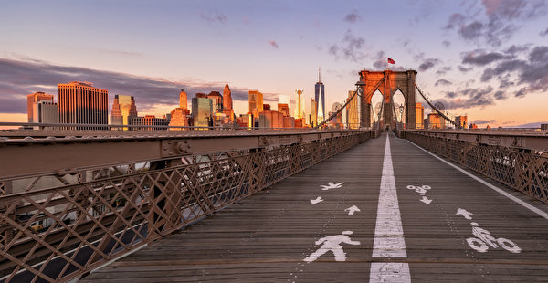 Papel de Parede Desktop EUA Ponte Edifício Nova Iorque Brooklyn Bridge