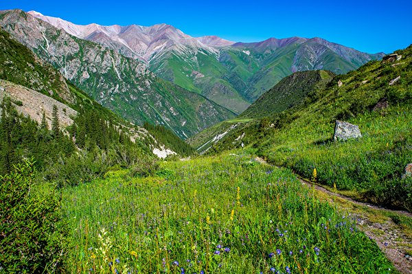 壁紙600x400山公園風景写真Ala Archa National Park Kyrgyzstan登山道自然ダウンロード写真