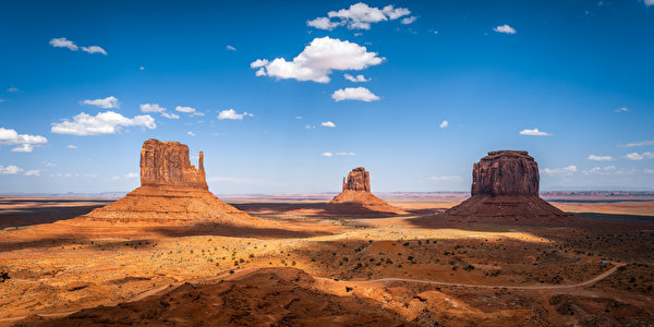 600x300，美国，天空，Monument Valley, Utah，岩，云，大自然，