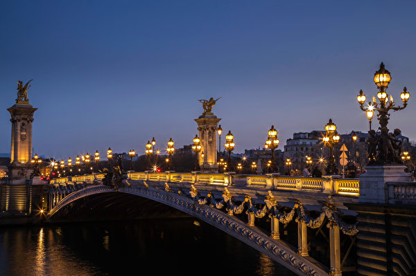 Papel de Parede Desktop França Pontes Edifício Paris Revérbero Pont Alexandre III