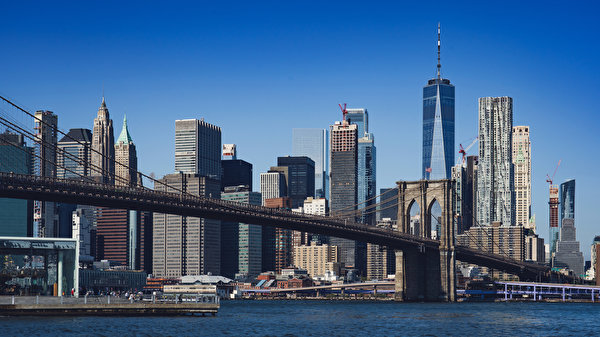 Papel de Parede Desktop Estados Unidos Casa Arranha-céus Ponte Nova Iorque Cidades
