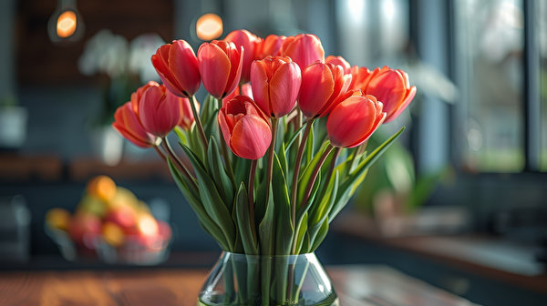 Picture Tulip Bouquets Bokeh