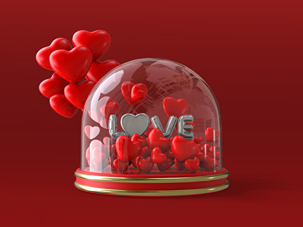Fondos de escritorio Día de San Valentín Amor Corazón Texto Inglés Fondo rojo
