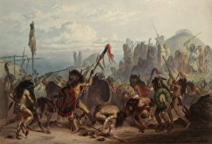 Fotos Gemälde Indianer Karl Bodmer 1834