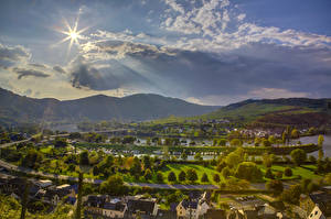 Pictures Germany Houses Sky Clouds Senheim Cities