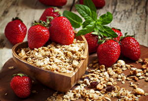 Fondos de escritorio Muesli Fresas comida