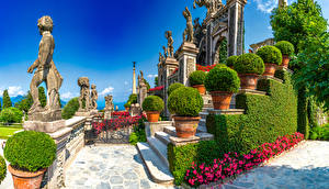 Обои Италия Ландшафтный дизайн Лестница Арка Lago Maggiore Города картинки