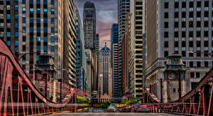 Desktop wallpapers USA Houses Skyscrapers Chicago city Street Cities pictures images